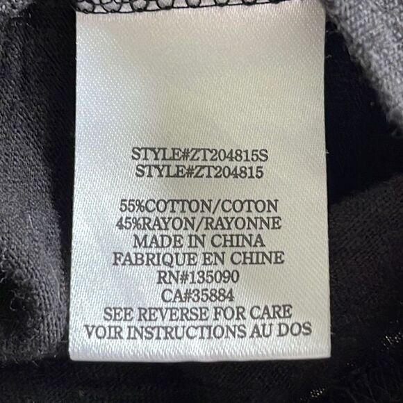 Z Supply Womens Long Sleeve T-Shirt Crewneck Top Cotton Blend Size Small Black - Picture 7 of 9